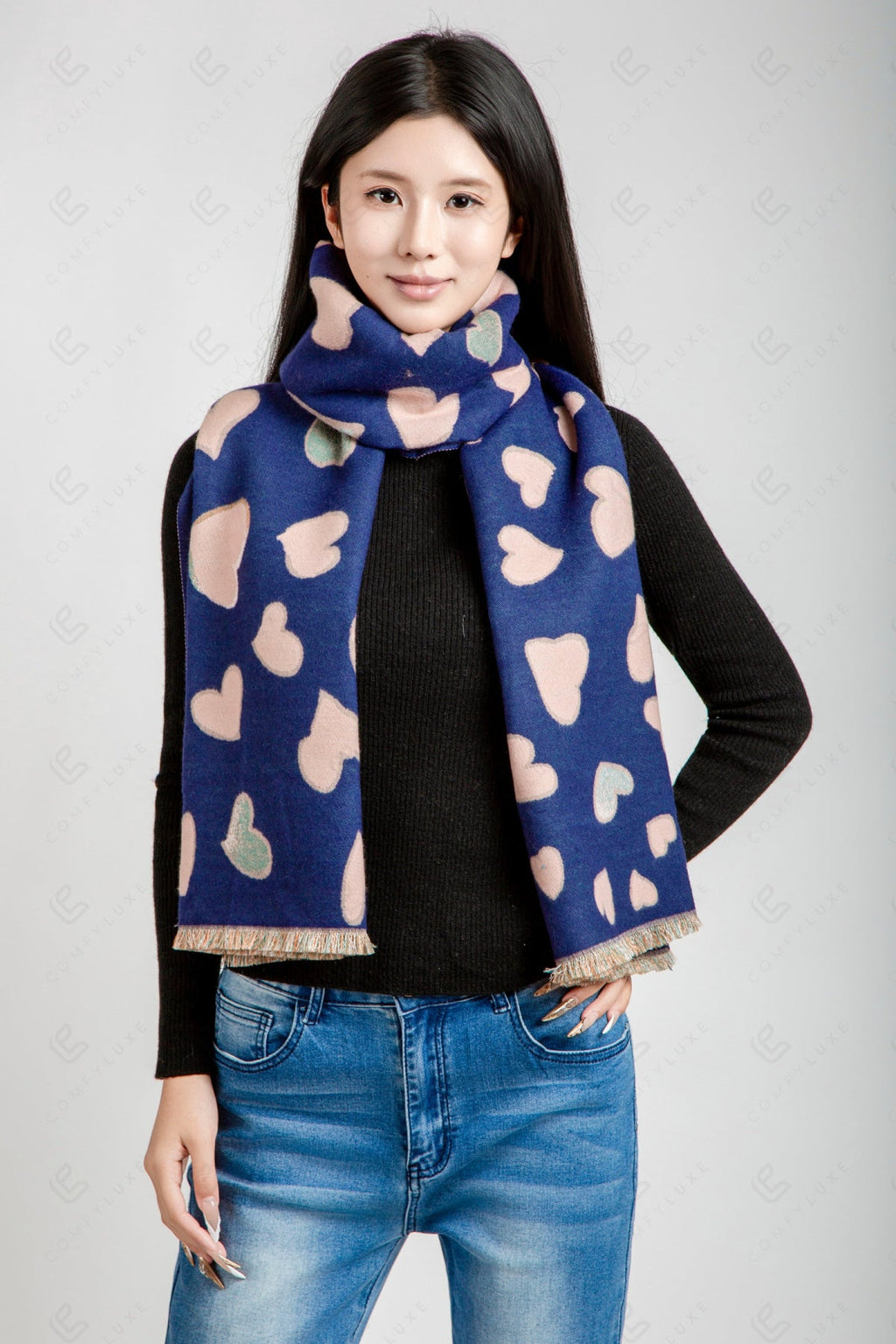 HEART PATTERN SCARF SCARVES