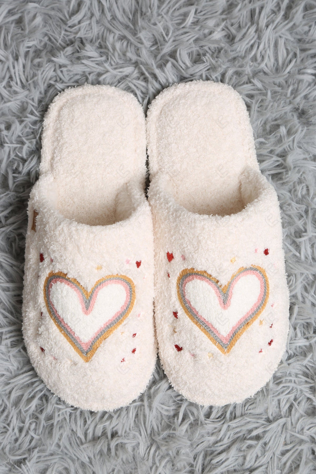 HEARTS & STARS PATTERN SLIPPERS SLIPPERS/SLIDES