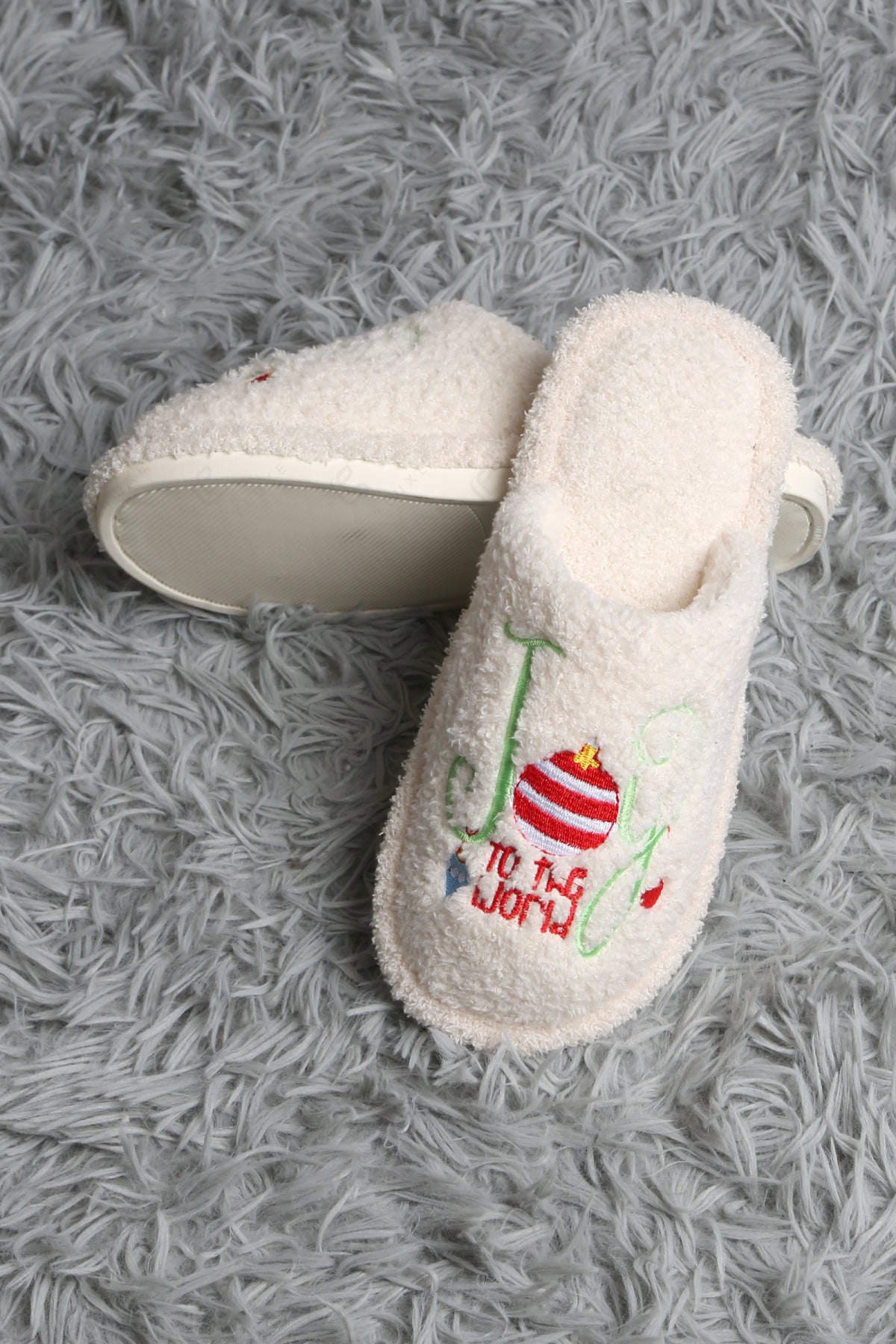 HOHOHO CHRISTMAS PATTERN SLIPPERS SLIPPERS/SLIDES