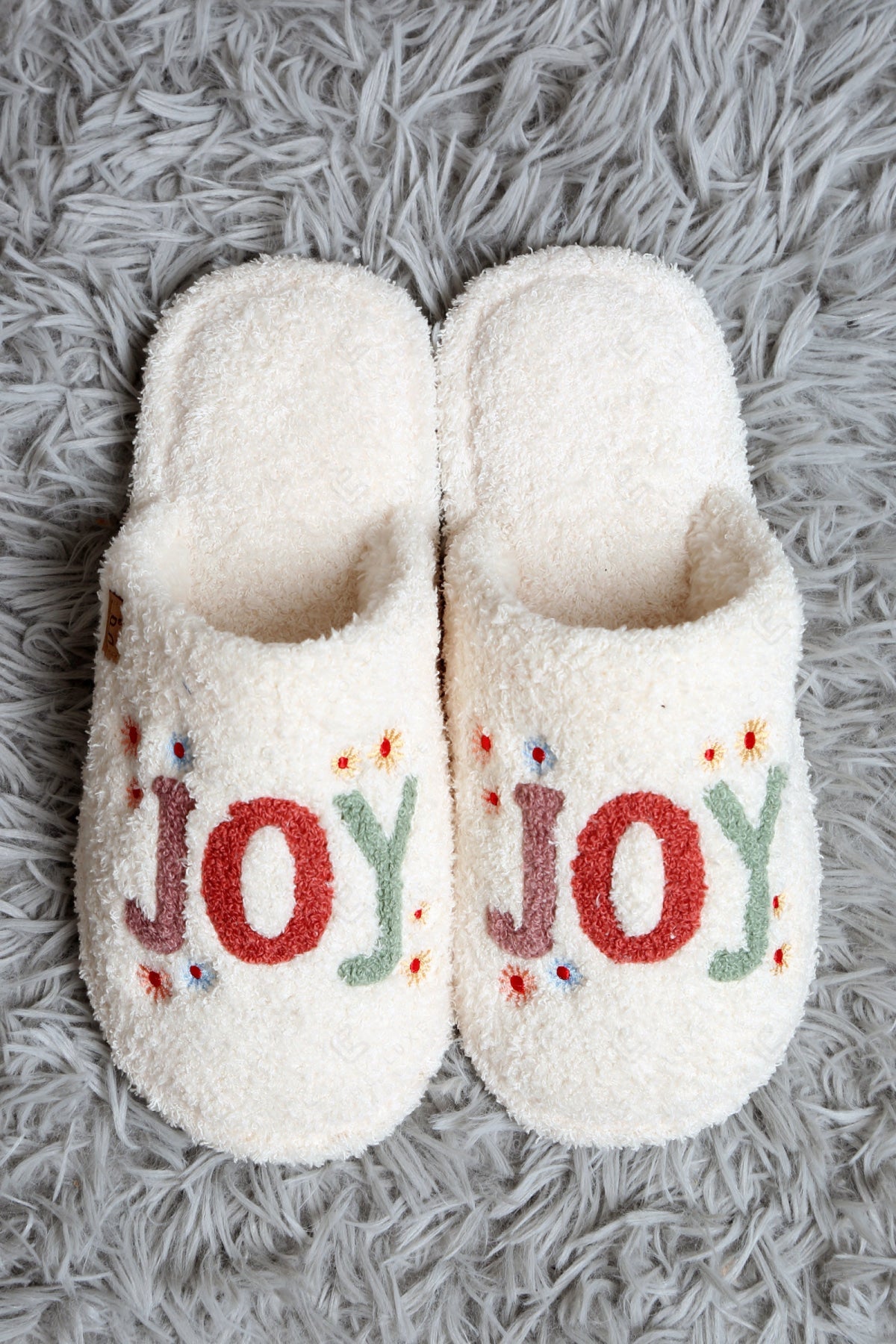 HOPE & HEARTS PATTERN SLIPPERS SLIPPERS/SLIDES