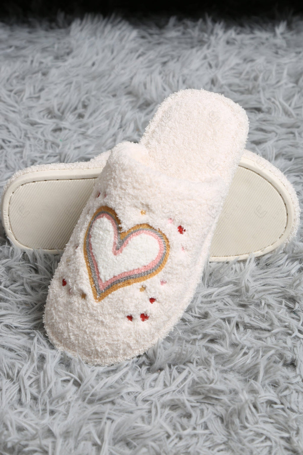 JOY & FLORAL PATTERN SLIPPERS SLIPPERS/SLIDES