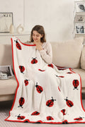 LADYBUG PATTERN THROW BLANKET RED THROW BLANKETS