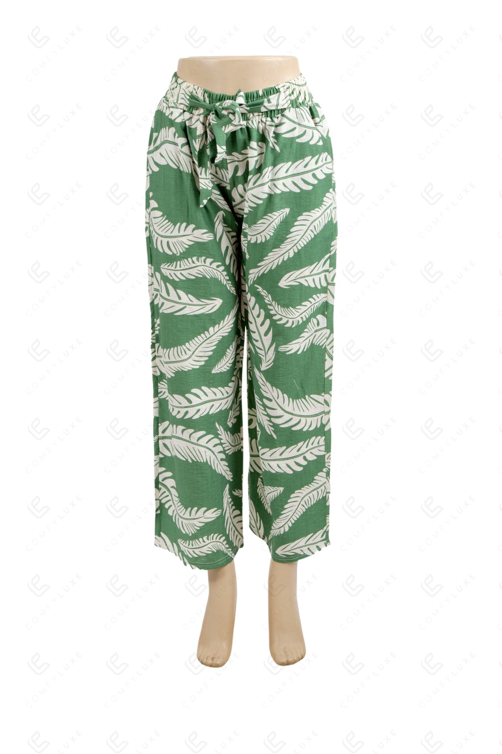 LEAF PATTERN PANTS GREEN APPAREL