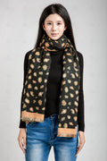 LEOPARD PATTERN SCARF BLACK SCARVES