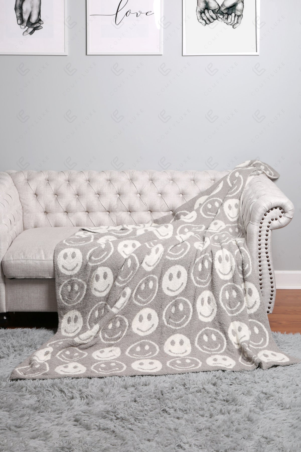 Jcl4303 Gray Throw Blankets