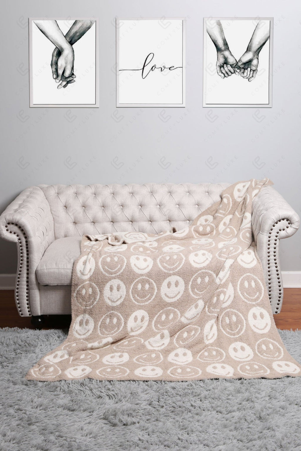 Jcl4303 Beige Throw Blankets