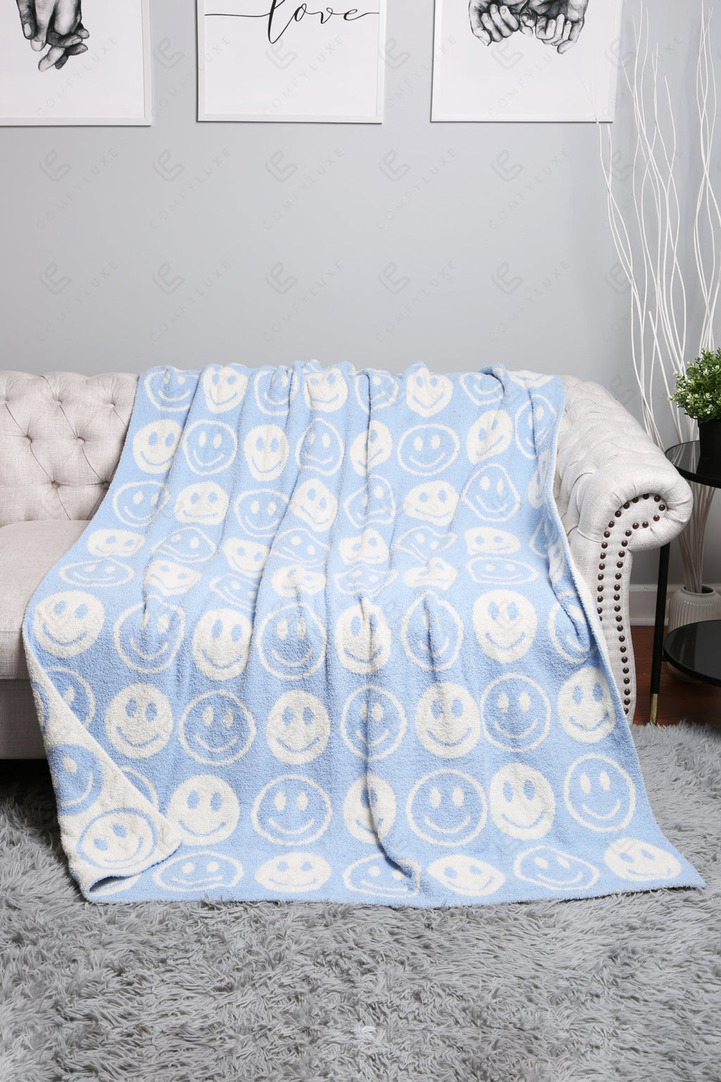 Jcl4303 Blue Throw Blankets