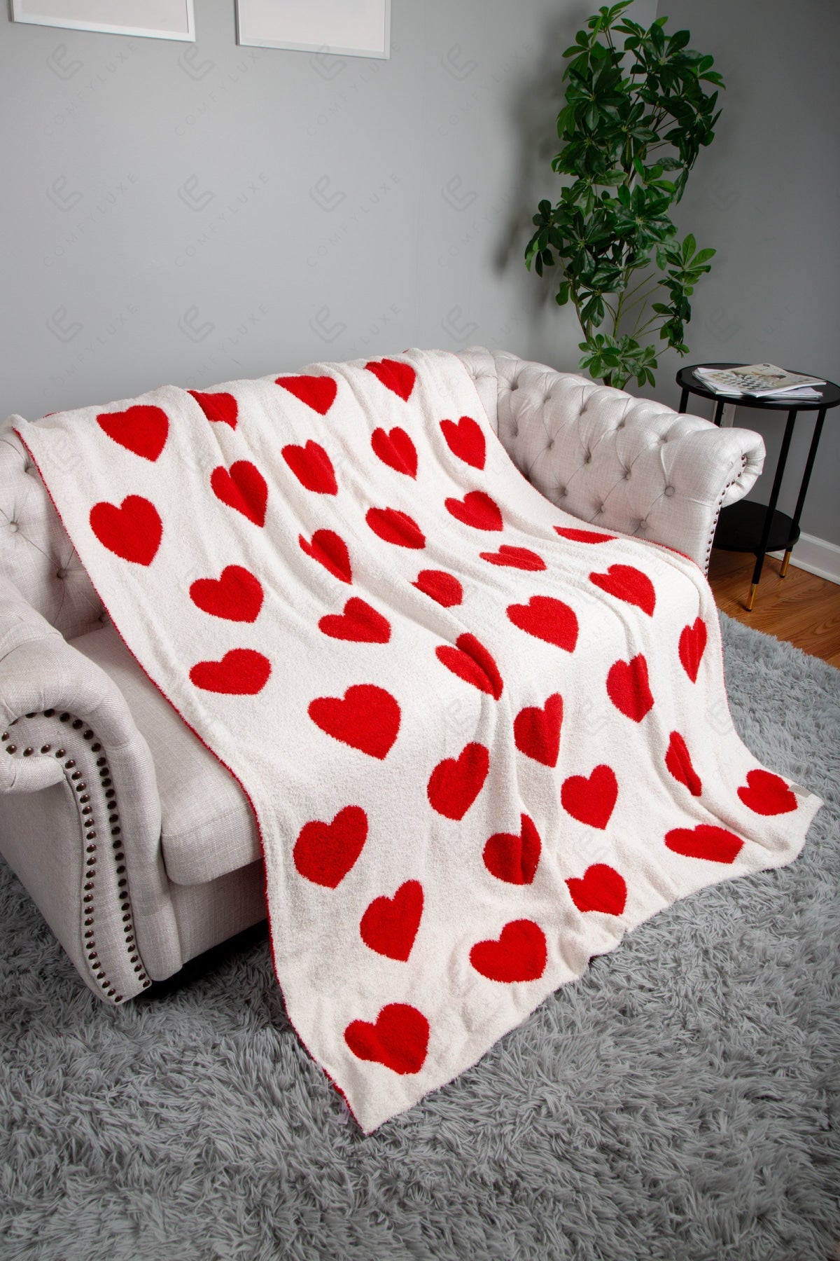 MIXED HEART PATTERN THROW BLANKET THROW BLANKETS