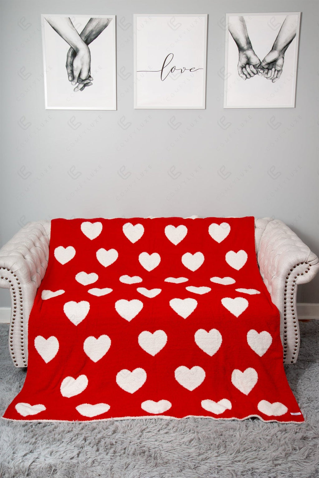 MIXED HEART PATTERN THROW BLANKET THROW BLANKETS