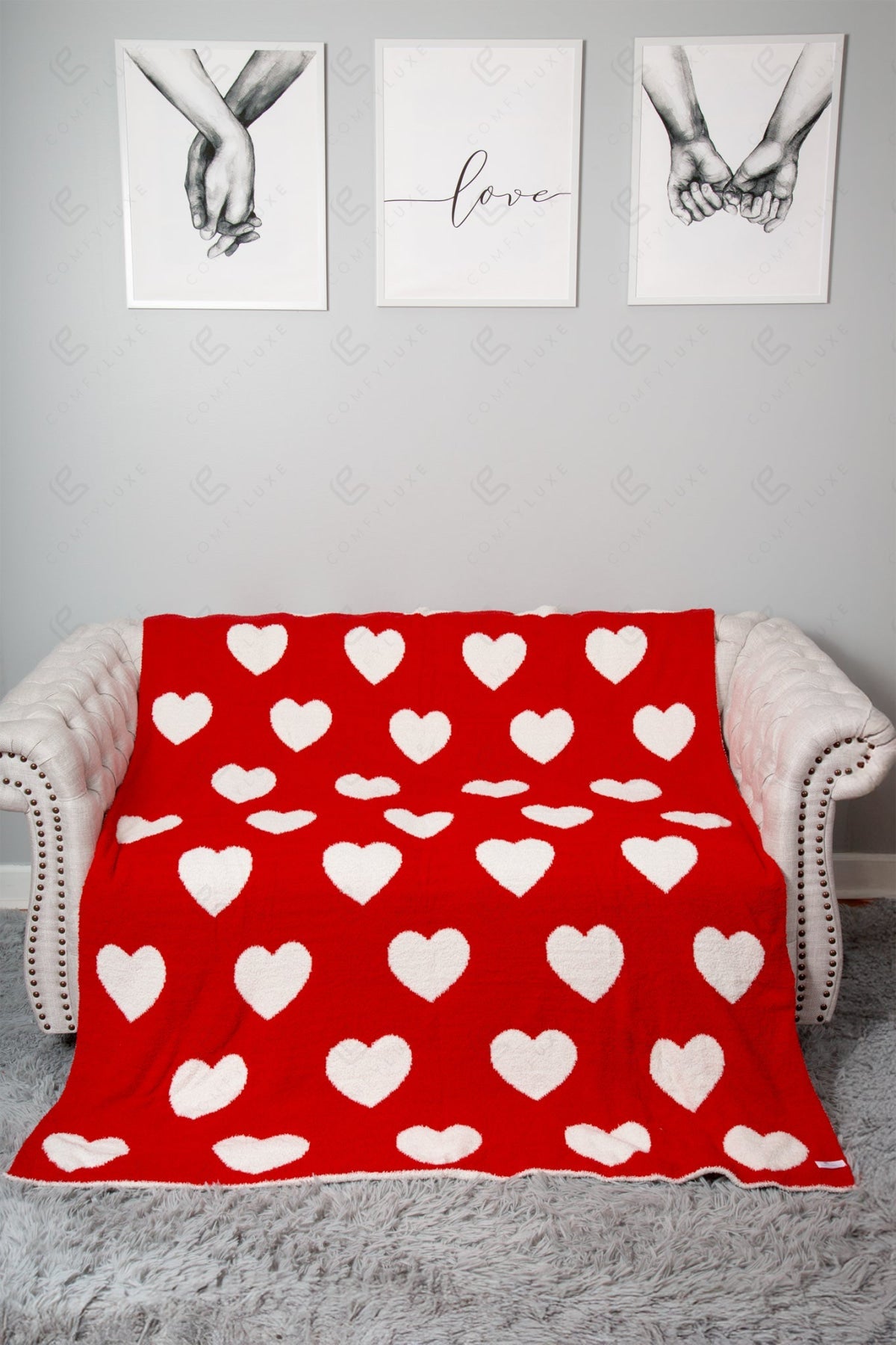 MIXED HEART PATTERN THROW BLANKET THROW BLANKETS