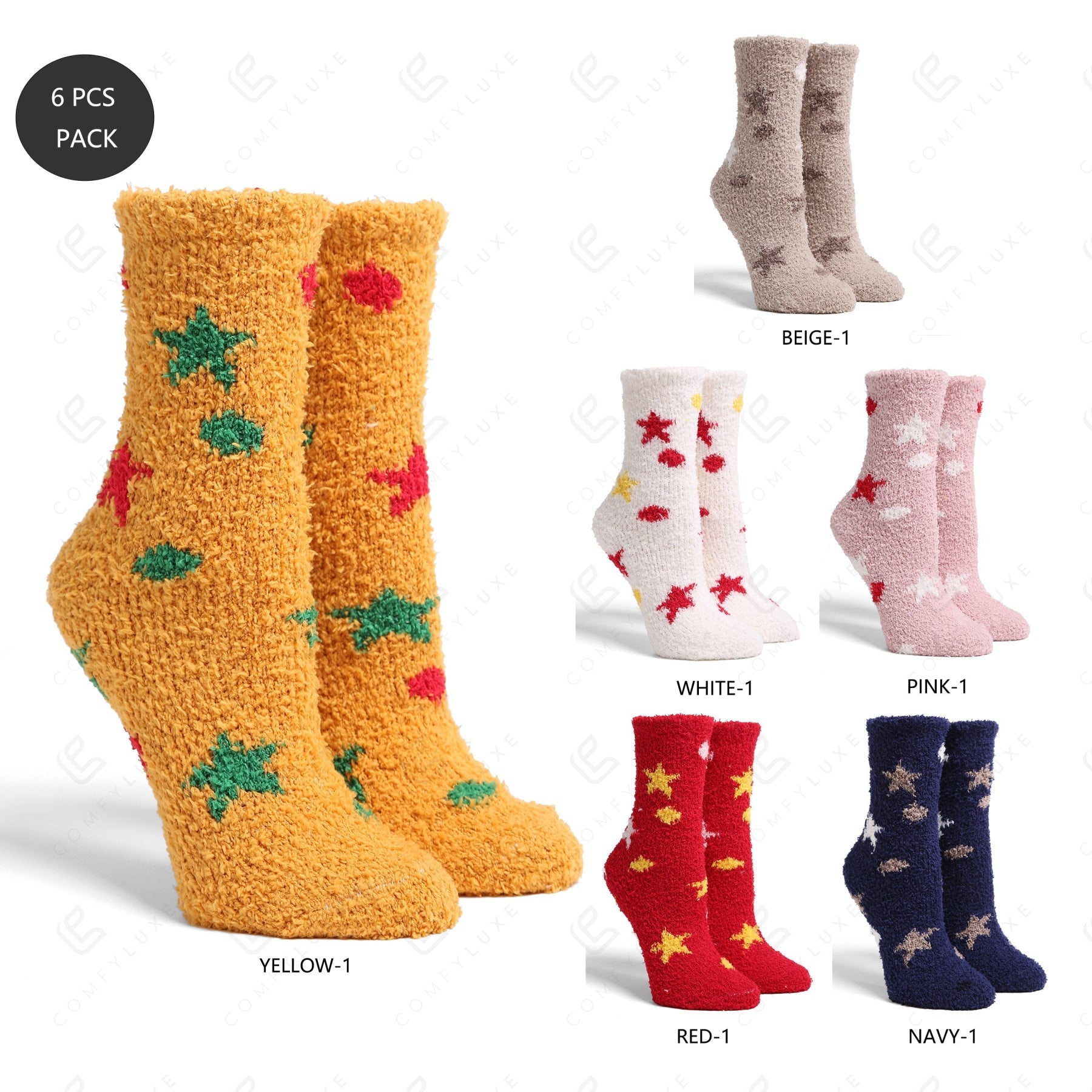 MOON & STAR PATTERN MINI-CREW SOCKS SOCKS