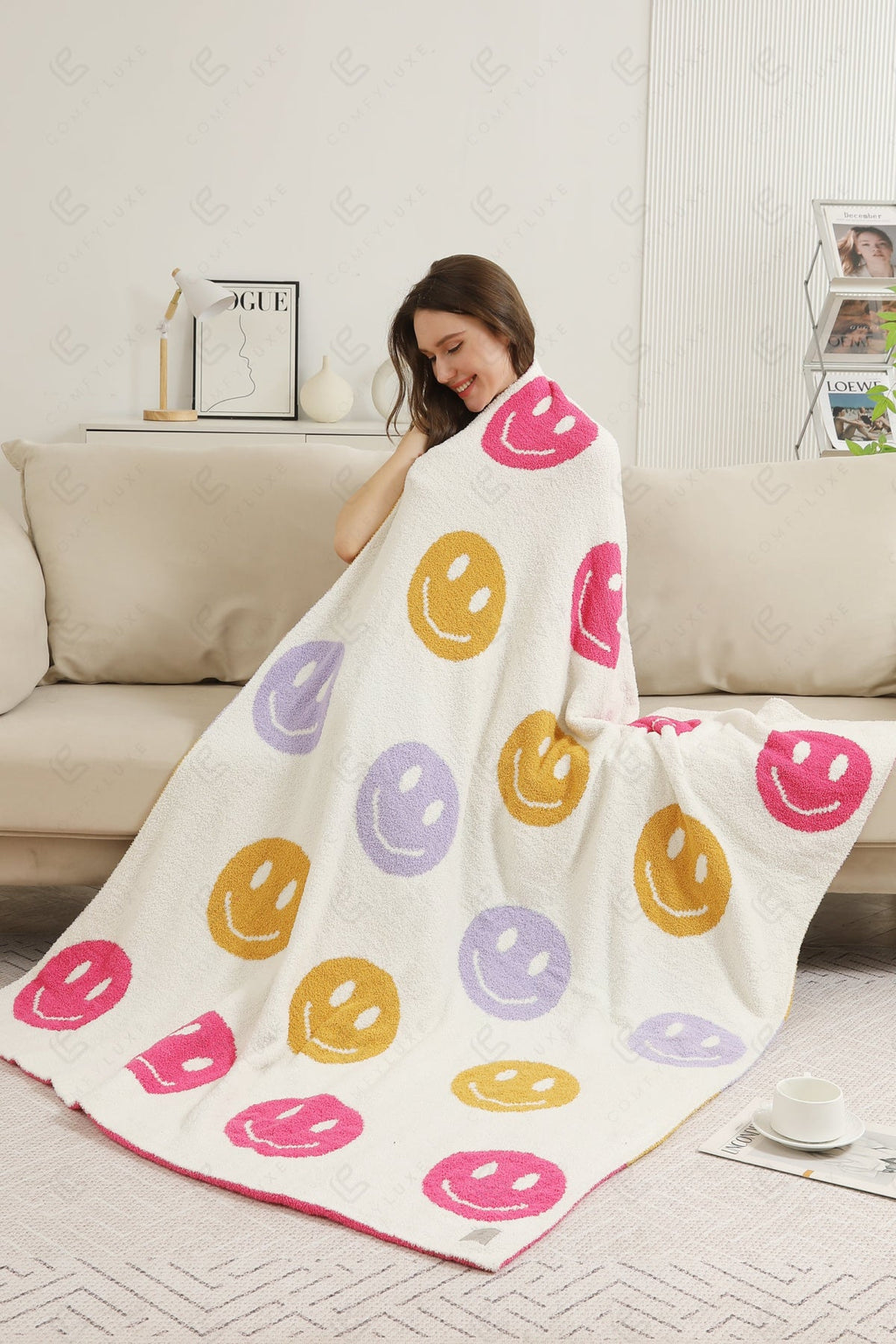 Jcl6011 Fuchsia Throw Blankets