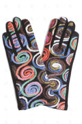 MULTI-COLORED SWIRL PATTERN GLOVES GLOVES