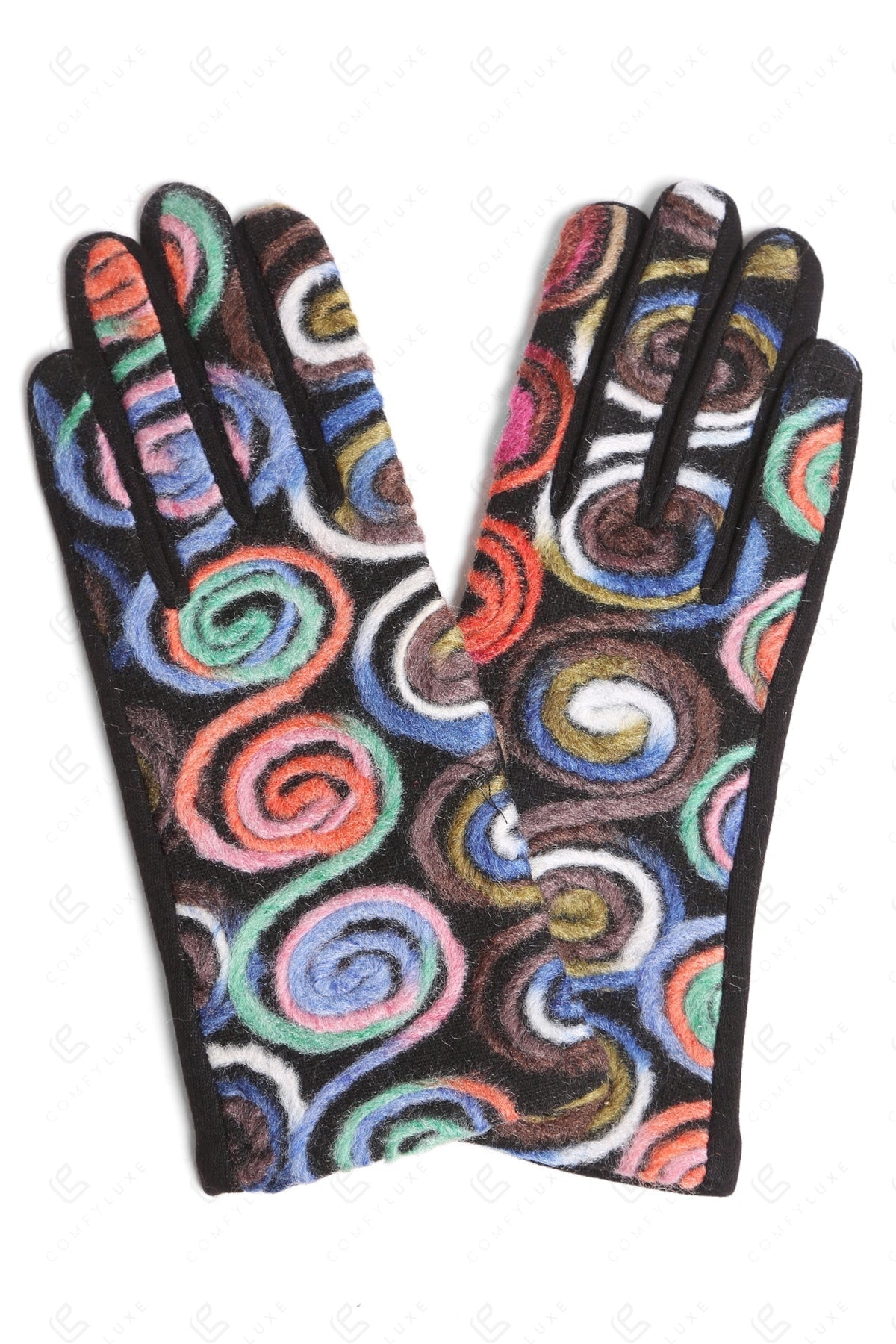 MULTI-COLORED SWIRL PATTERN GLOVES GLOVES