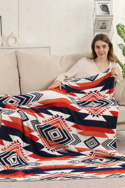 MULTI-COLORED TRIBAL PATTERN THROW BLANKET 01 THROW BLANKETS