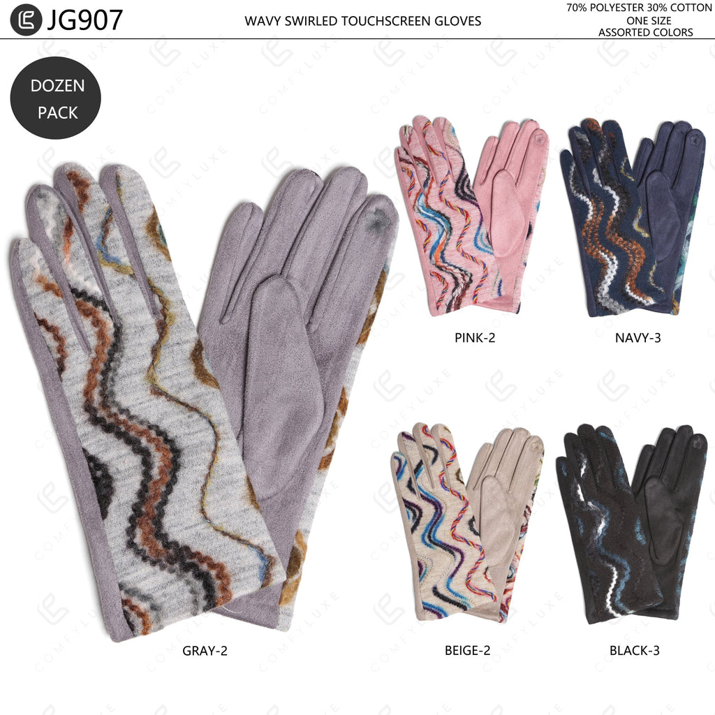 MULTI-COLORED WAVE PATTERN GLOVES GLOVES