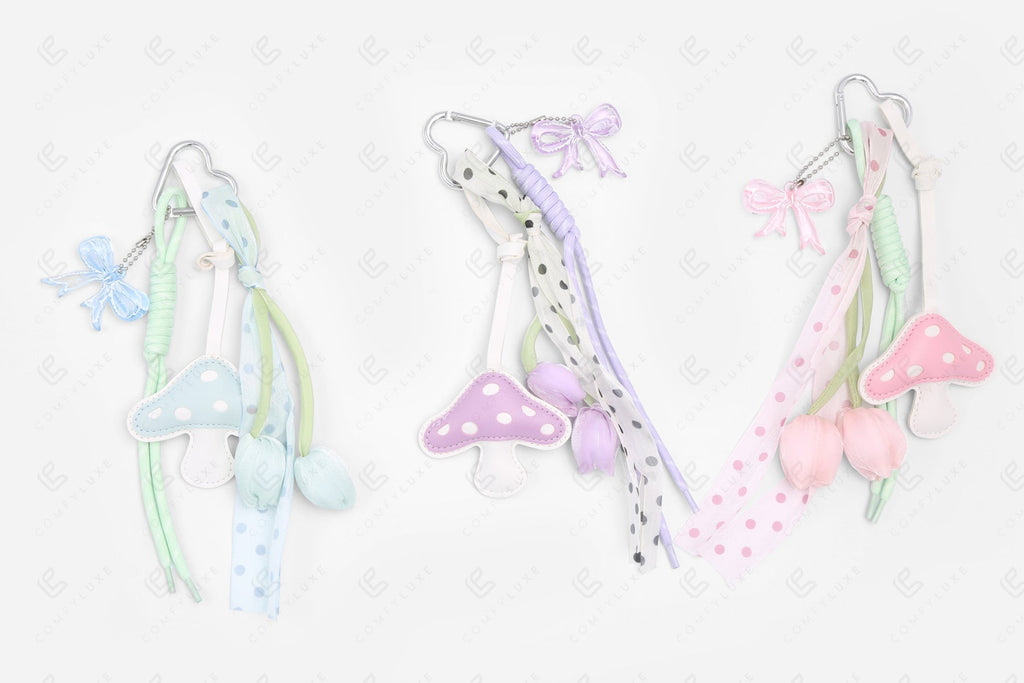 MUSHROOM & TULIP KEYCHAIN/BAG CHARM KEYCHAINS