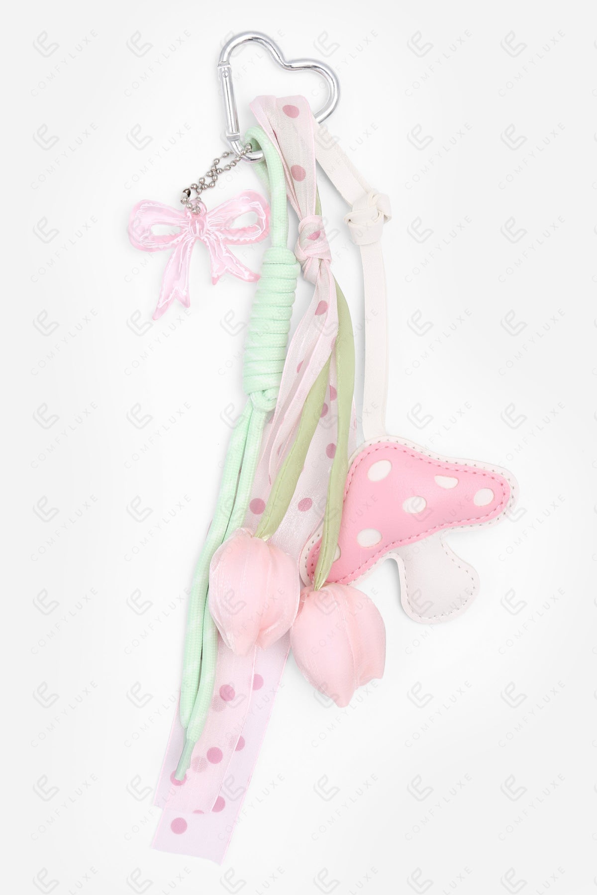 MUSHROOM & TULIP KEYCHAIN/BAG CHARM PINK KEYCHAINS