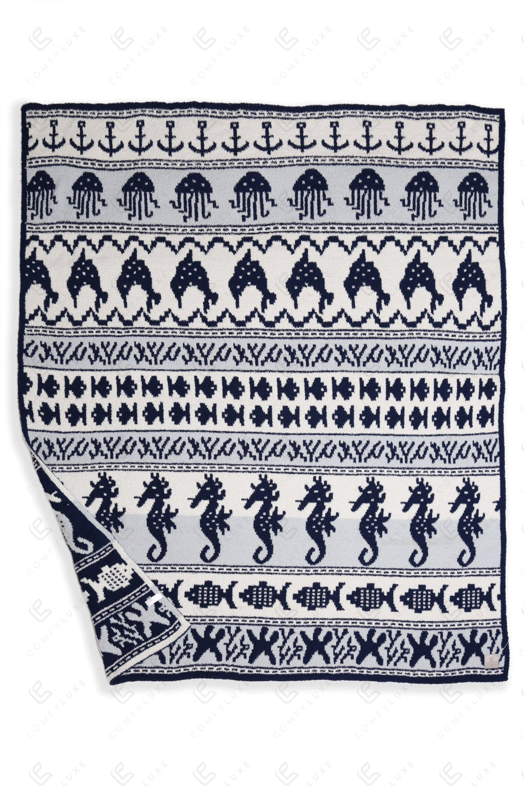 NAUTICAL PATTERN THROW BLANKET NAVY THROW BLANKETS