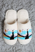 PAINTING-INSPIRED PATTERN SLIPPERS SLIPPERS/SLIDES