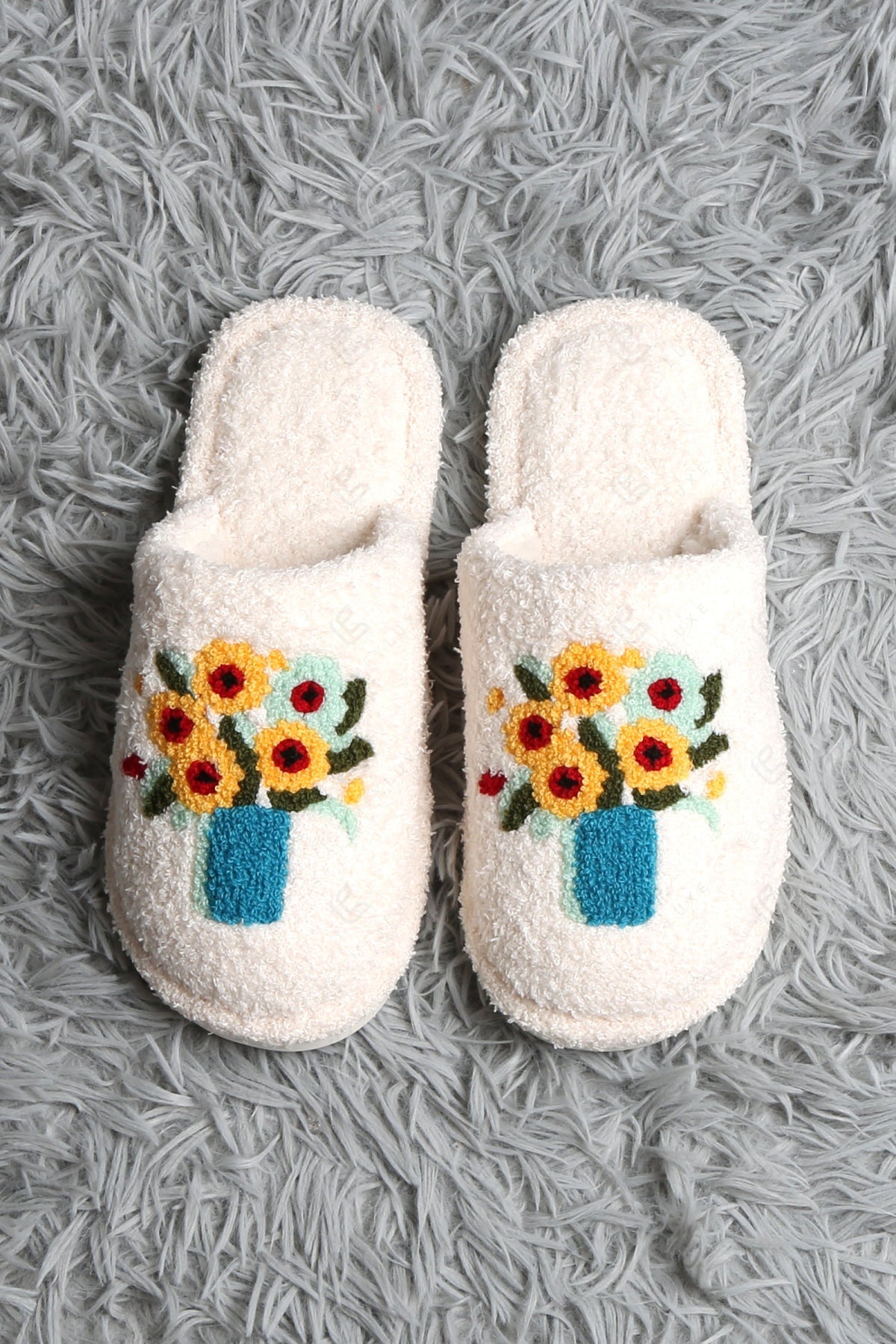 PAINTING INSPIRED PATTERN SLIPPERS YELLOW / M/L SLIPPERS/SLIDES