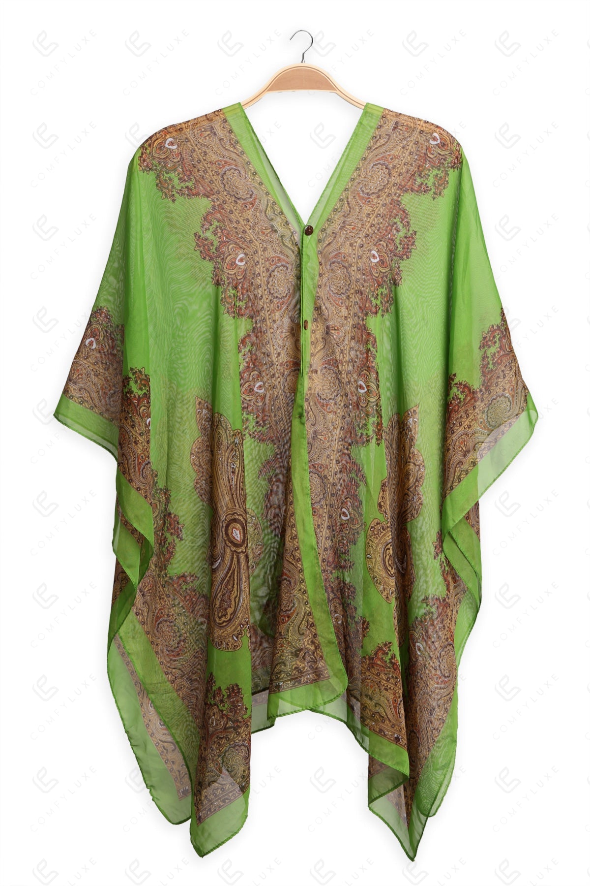 PAISLEY PATTERN COVER-UP PONCHO APPAREL