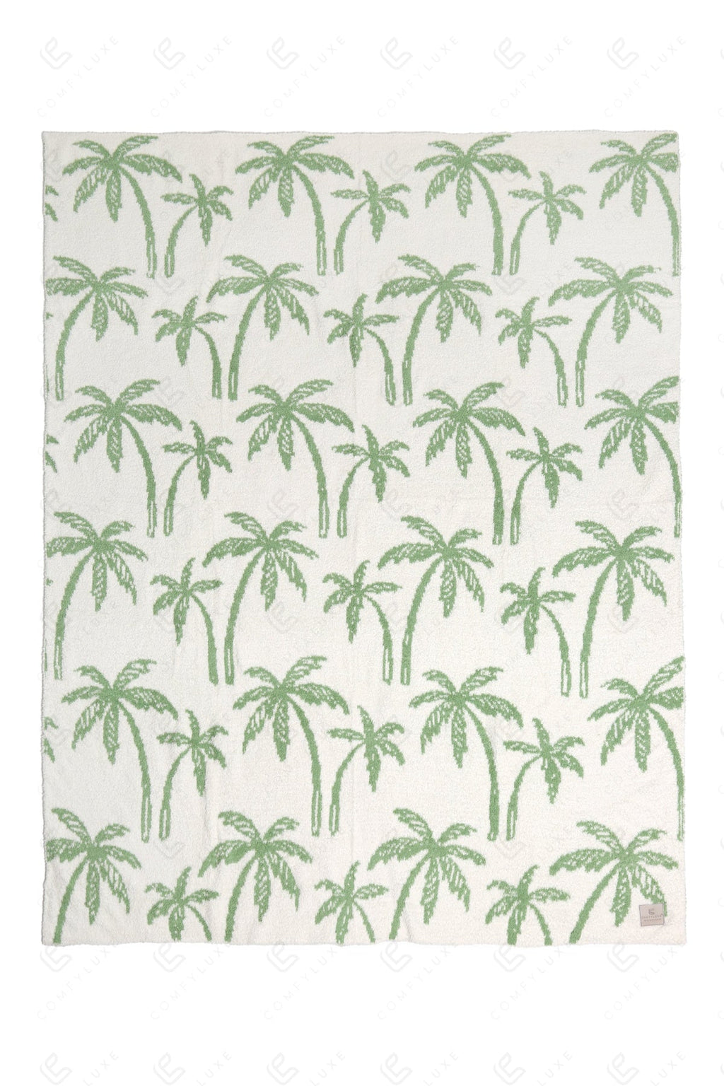PALM TREE PATTERN THROW BLANKET GREEN THROW BLANKETS