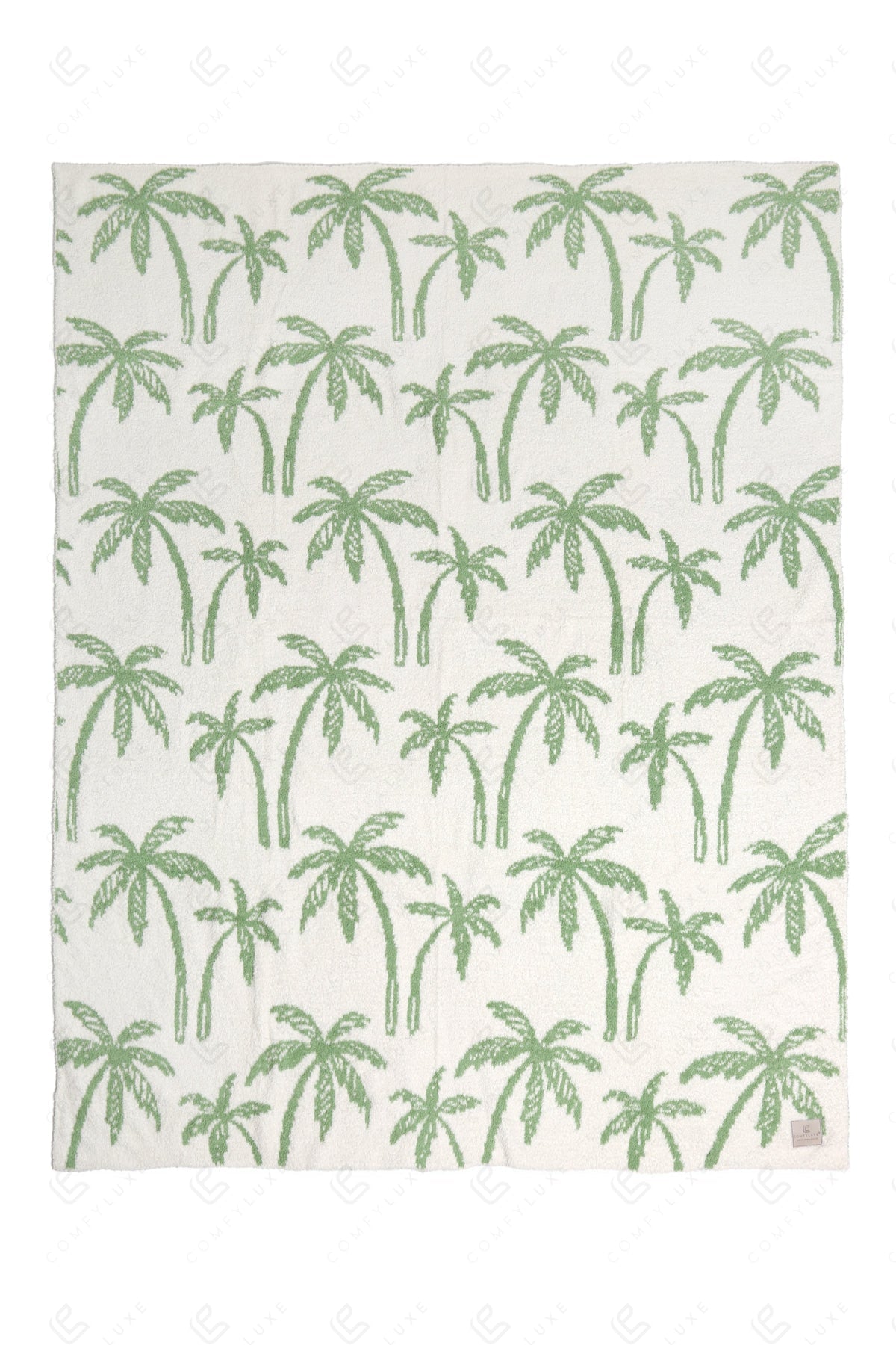 PALM TREE PATTERN THROW BLANKET GREEN THROW BLANKETS