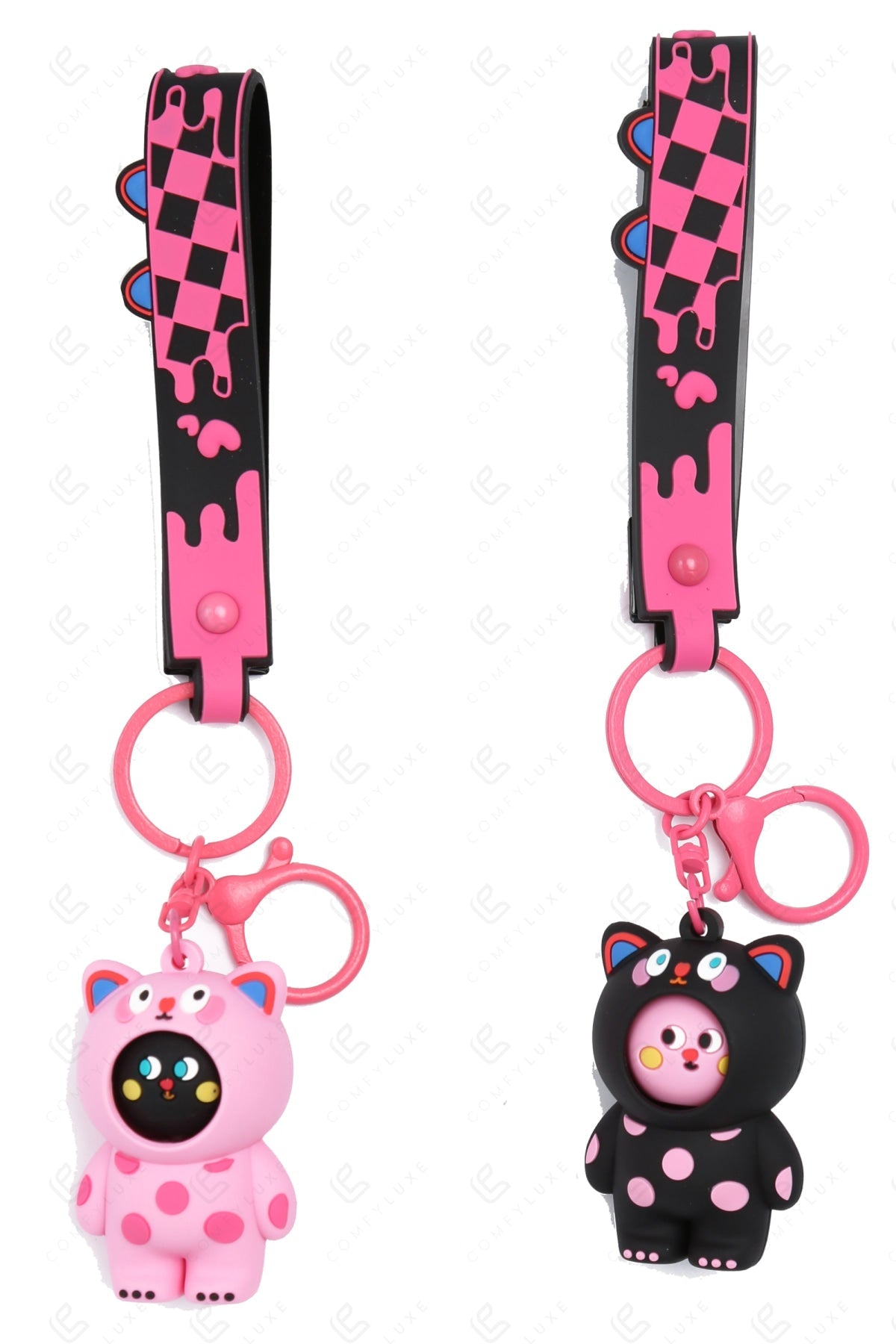 DOTS CAT KEYCHAIN/BAG CHARM KEYCHAINS