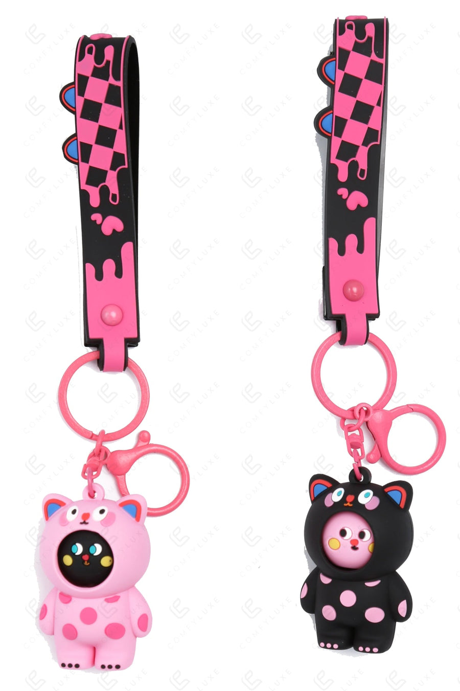 DOTS CAT KEYCHAIN/BAG CHARM KEYCHAINS