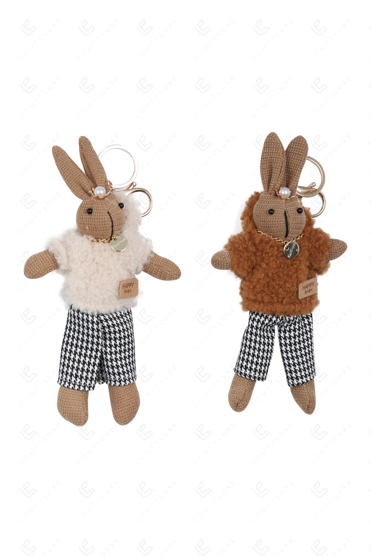 RABBIT IN PANTS KEYCHAIN/BAG CHARM KEYCHAINS