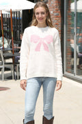 RIBBON PATTERN SWEATER PINK APPAREL