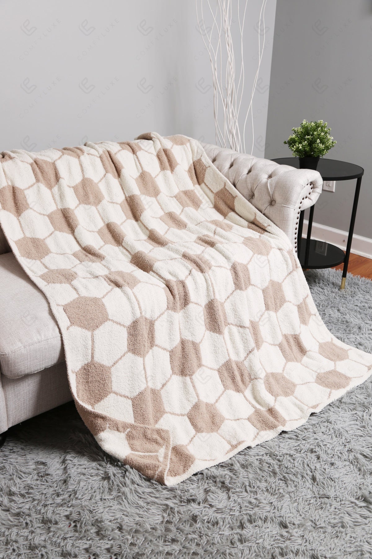 Jcl4328 Beige Throw Blankets