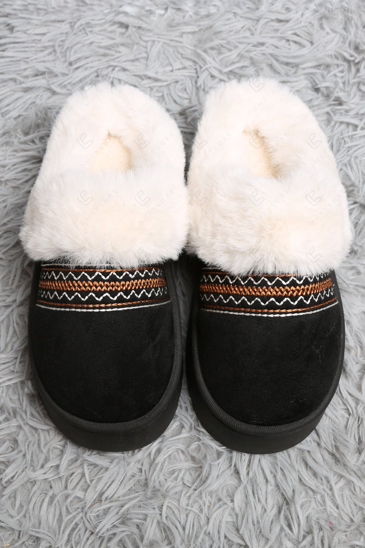 SOLID COLOR & GEOMETRIC PATTERN MULE SLIPPERS BLACK SLIPPERS/SLIDES