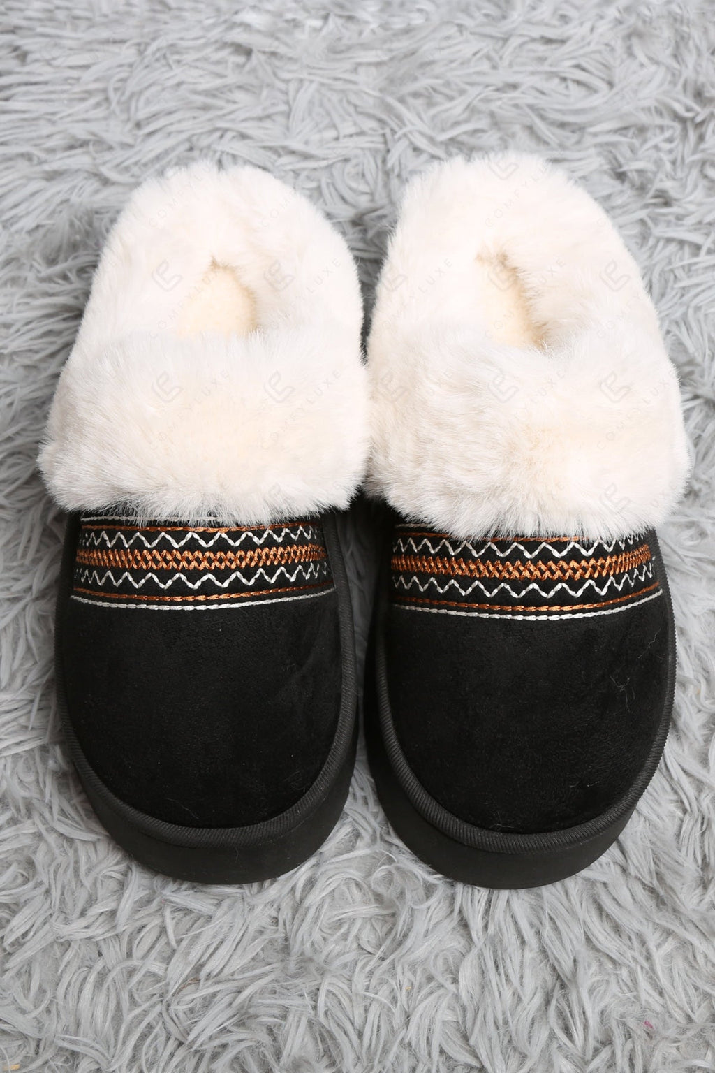 SOLID COLOR & GEOMETRIC PATTERN MULE SLIPPERS BLACK SLIPPERS/SLIDES