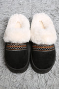 SOLID COLOR & GEOMETRIC PATTERN MULE SLIPPERS BLACK SLIPPERS/SLIDES