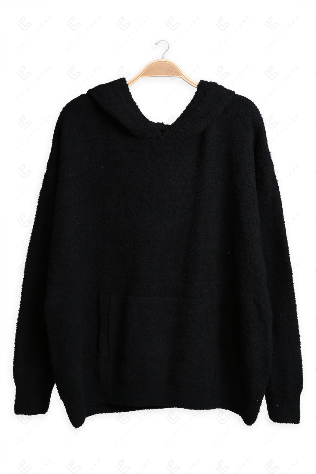 SOLID COLOR HOODIE BLACK APPAREL