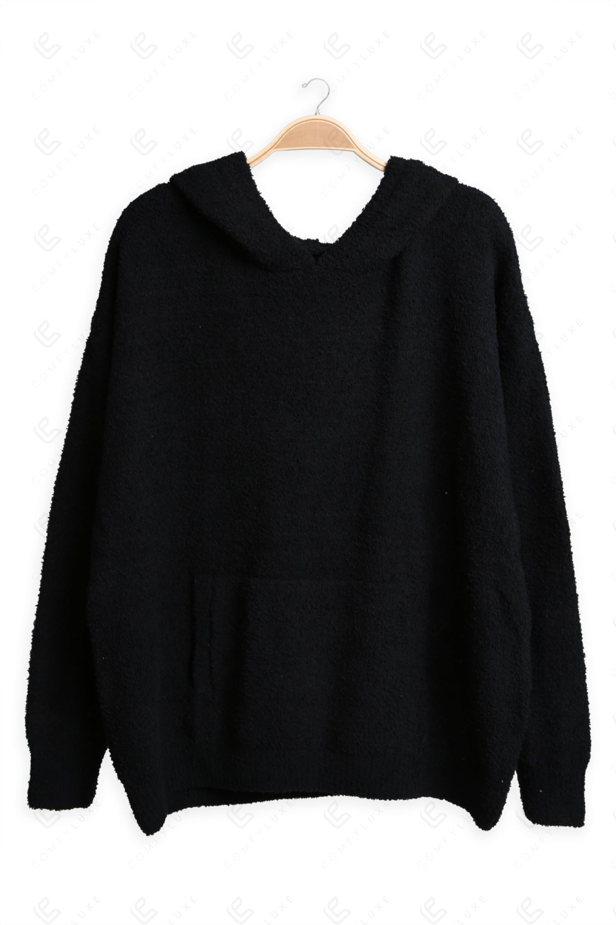 SOLID COLOR HOODIE BLACK APPAREL