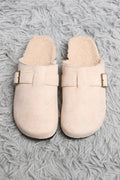 SOLID COLOR MULE SLIPPERS BEIGE SLIPPERS/SLIDES