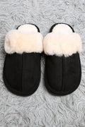 SOLID COLOR MULE SLIPPERS BLACK SLIPPERS/SLIDES