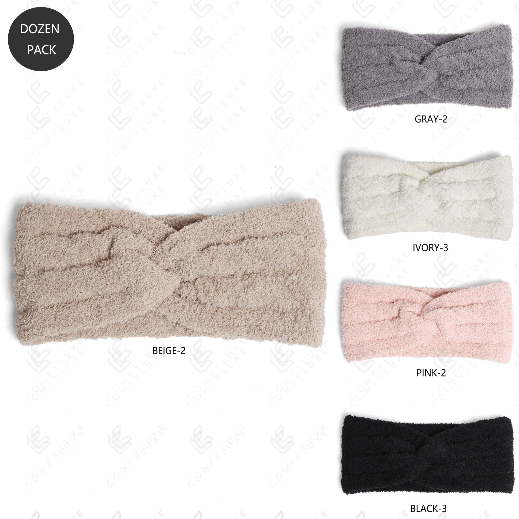 SOLID COLOR RIBBED TWIST KNOT HEADBAND HEADWEAR