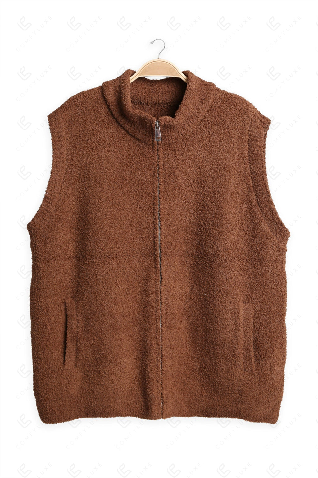 SOLID COLOR VEST MOCHA APPAREL