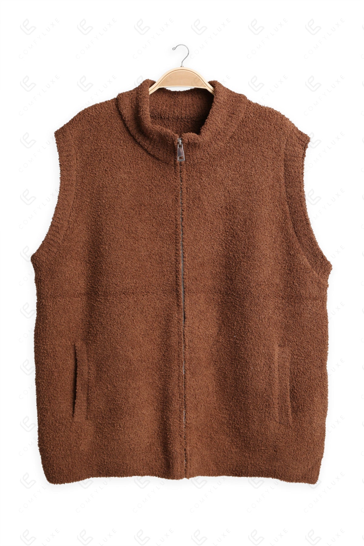 SOLID COLOR VEST MOCHA APPAREL