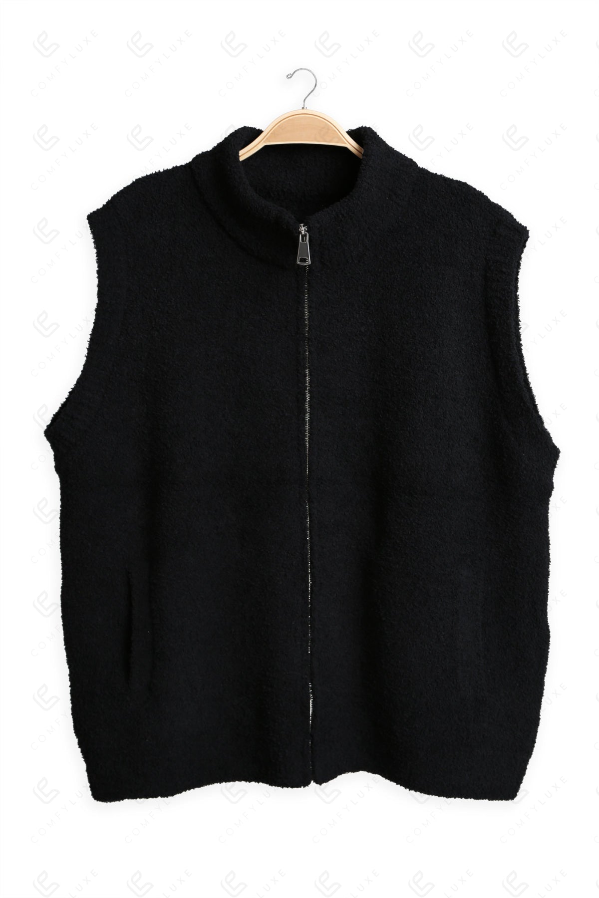 SOLID COLOR VEST BLACK APPAREL
