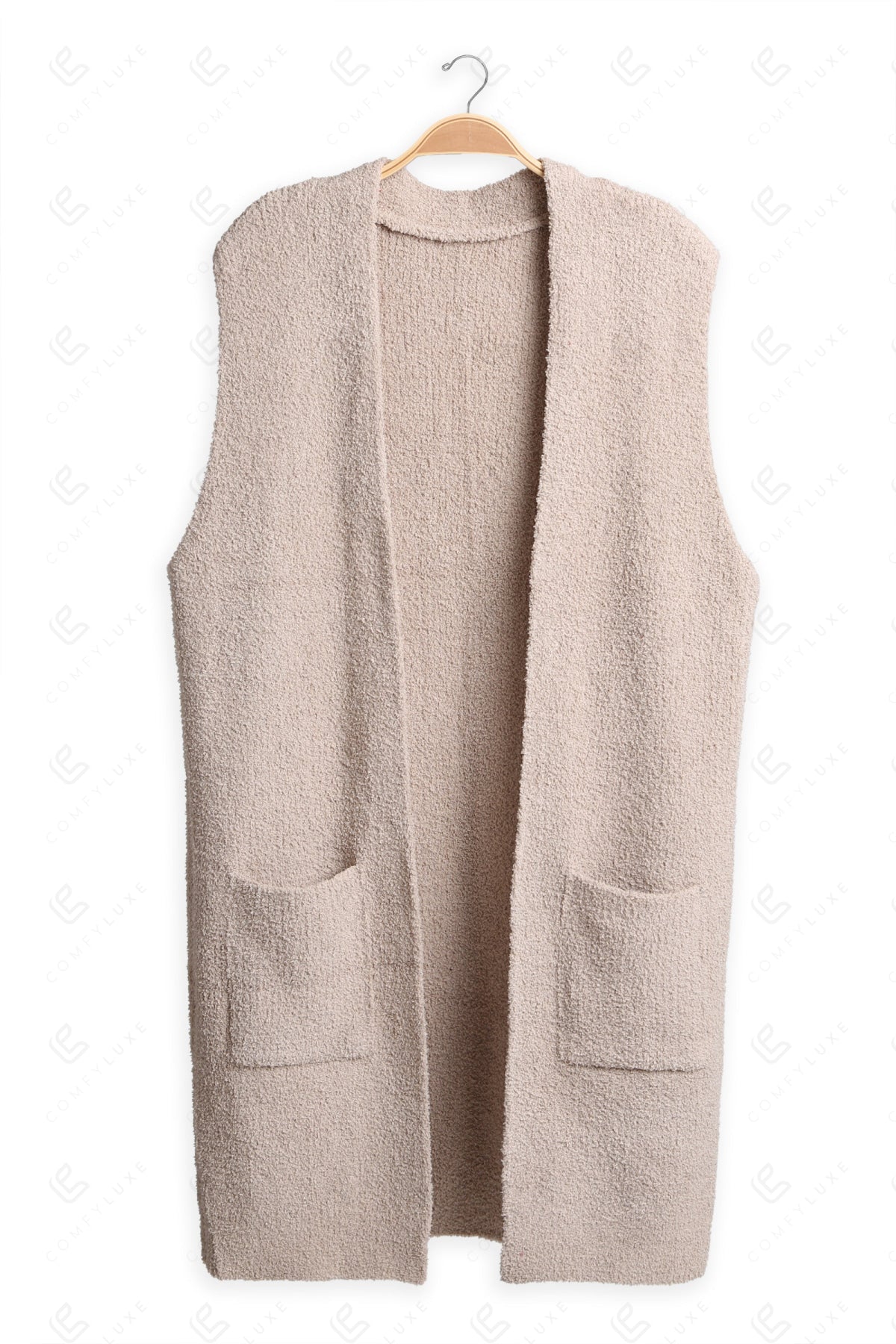 SOLID COLOR VEST BEIGE APPAREL