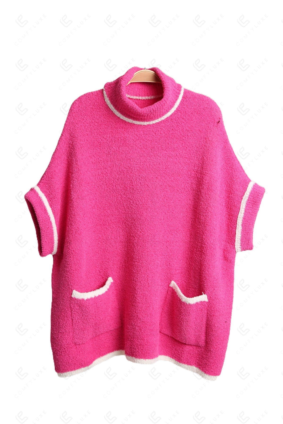 SOLID COLOR W/ COLORED EDGE PATTERN SWEATER APPAREL