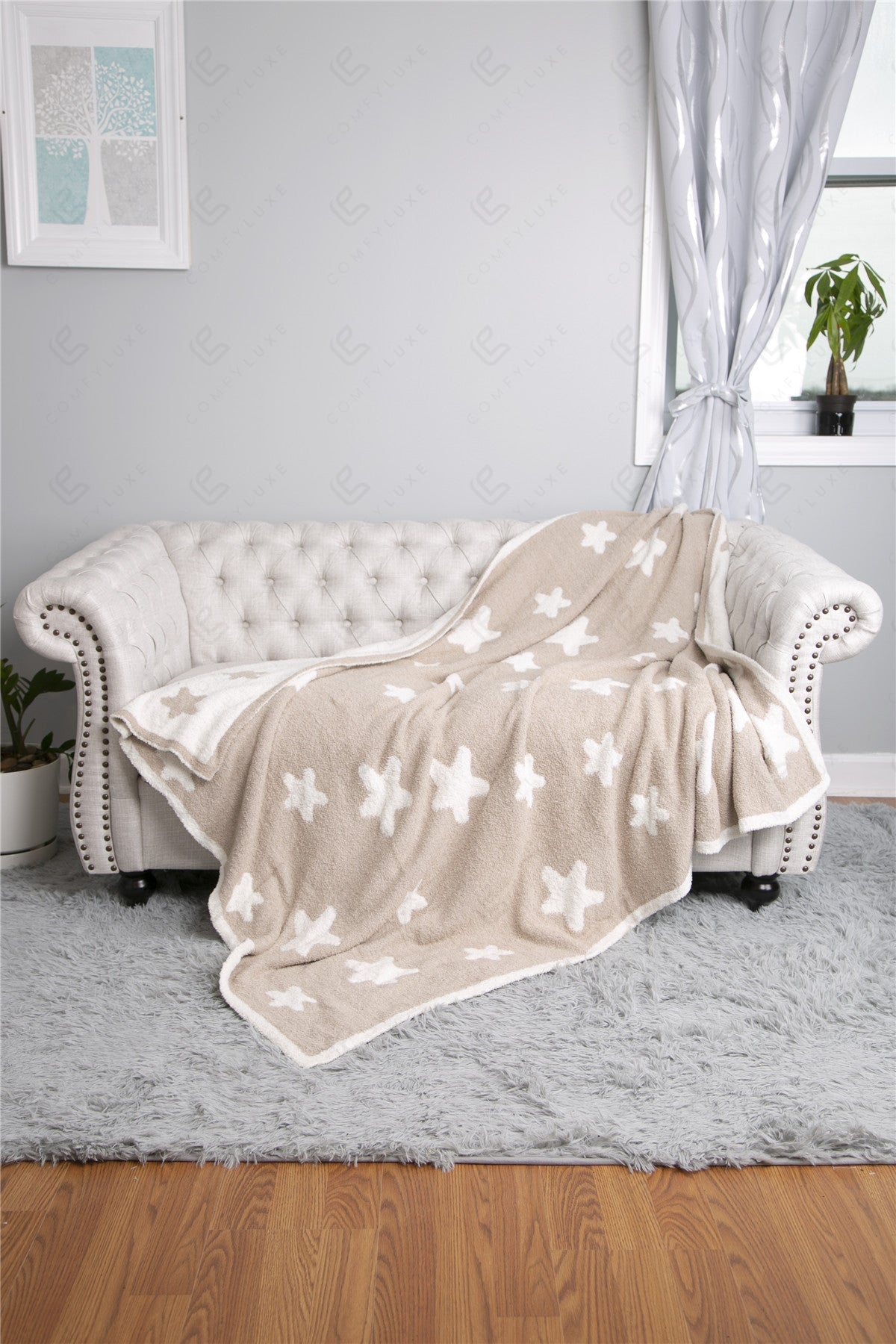 Jcl2029 Beige Throw Blankets