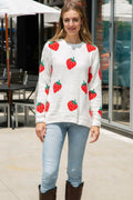 STRAWBERRY PATTERN SWEATER RED APPAREL