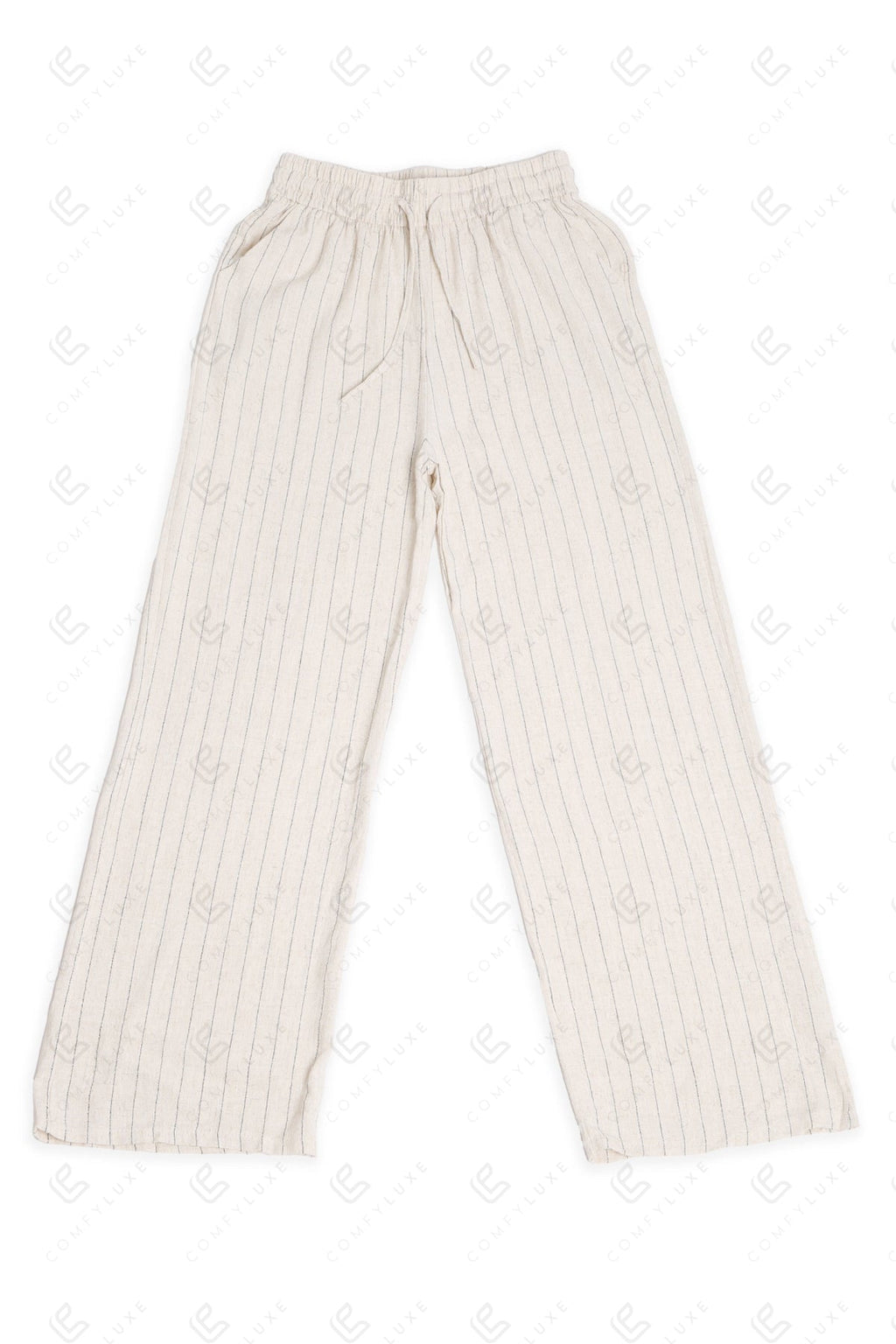 STRIPED PATTERN PANTS BEIGE APPAREL
