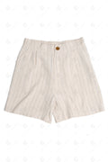STRIPED LINEN SHORTS BEIGE APPAREL